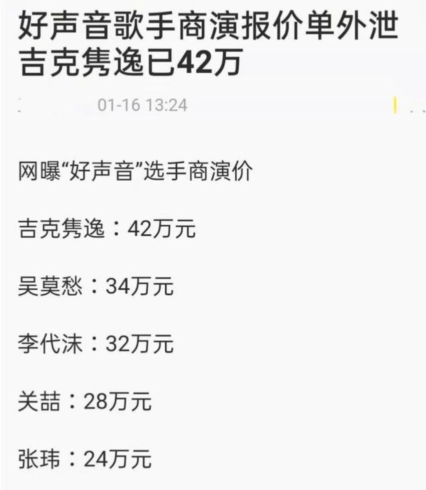 霍尊最新出场费多少钱