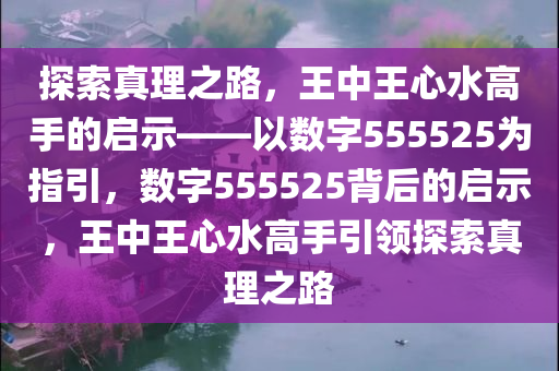 555525王中王心水高手,探索心水高手之路，王中王与数字555525的奥秘
